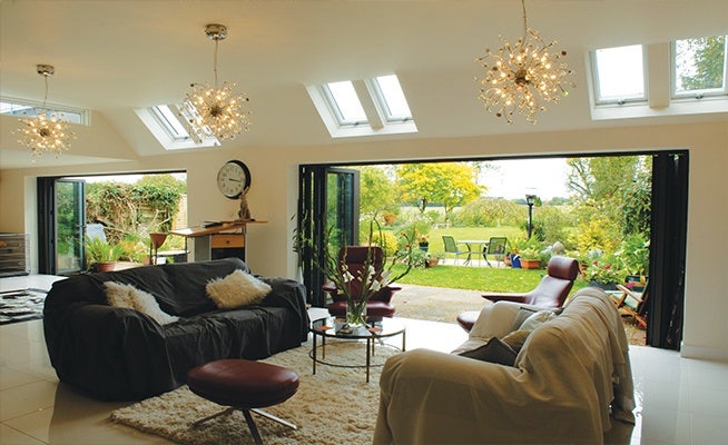 real aluminium bifold doors in conservatory