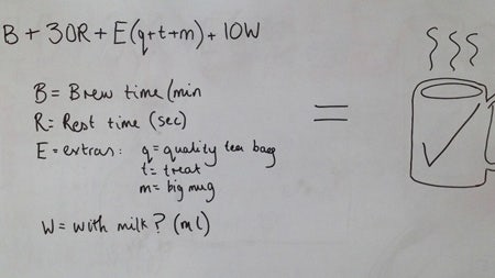 Formula from University of Leicester Students of the perfect cup of tea