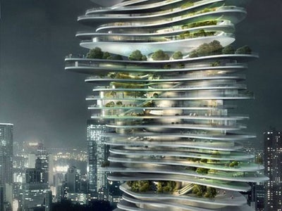 The Urban Forest skyscraper designed for Chongqing, Cina by MAD Architects