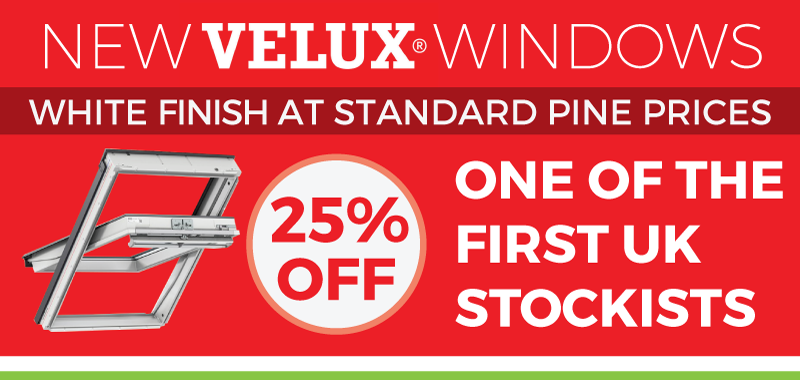 25% Off all new White-finished Velux Roof windows
