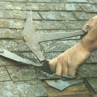 Using a Slating hammer and a Slate ripper
