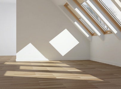 A new empty loft conversion showing the natural light