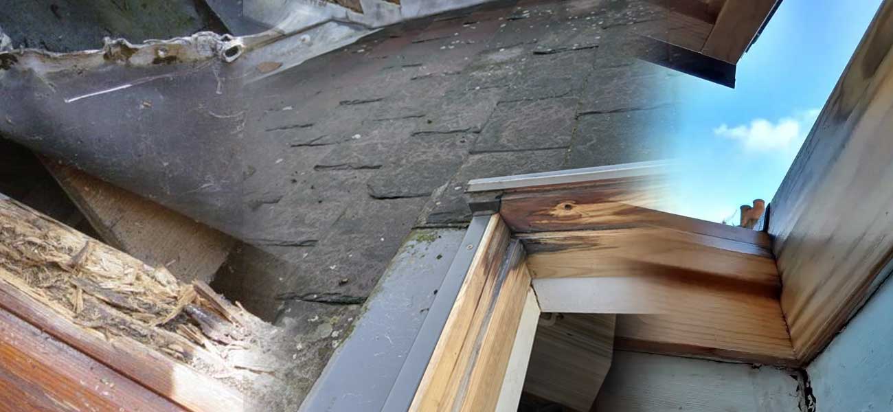  damage Velux wooden window frame