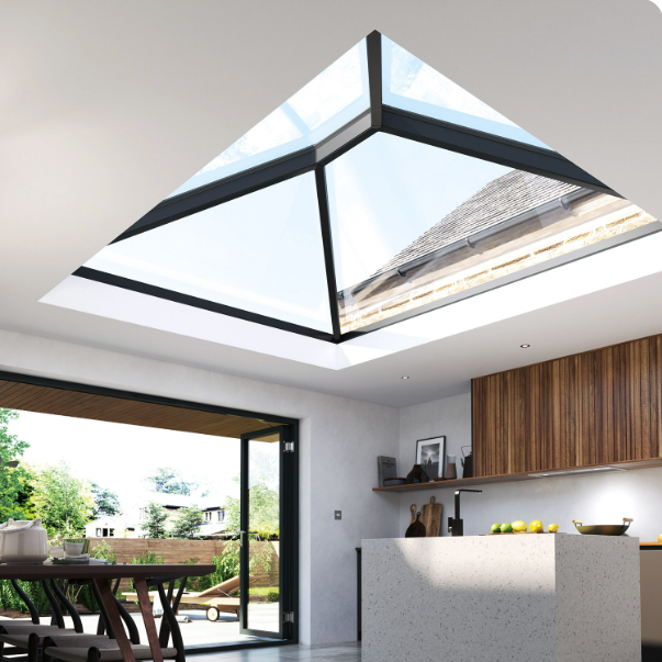 Kitchen with large dome window in the centre