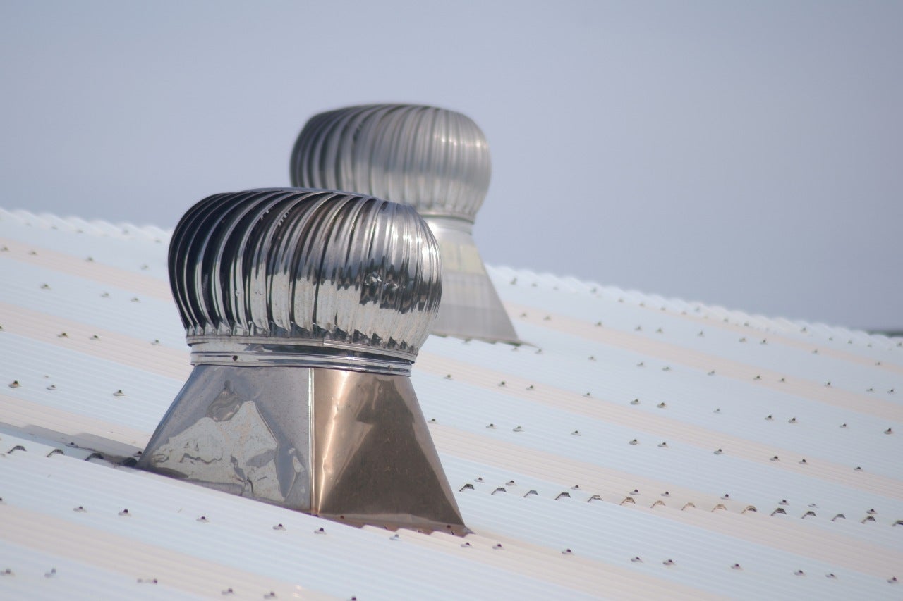 ventilation that rotates to circulate air inside the building to keep it cool