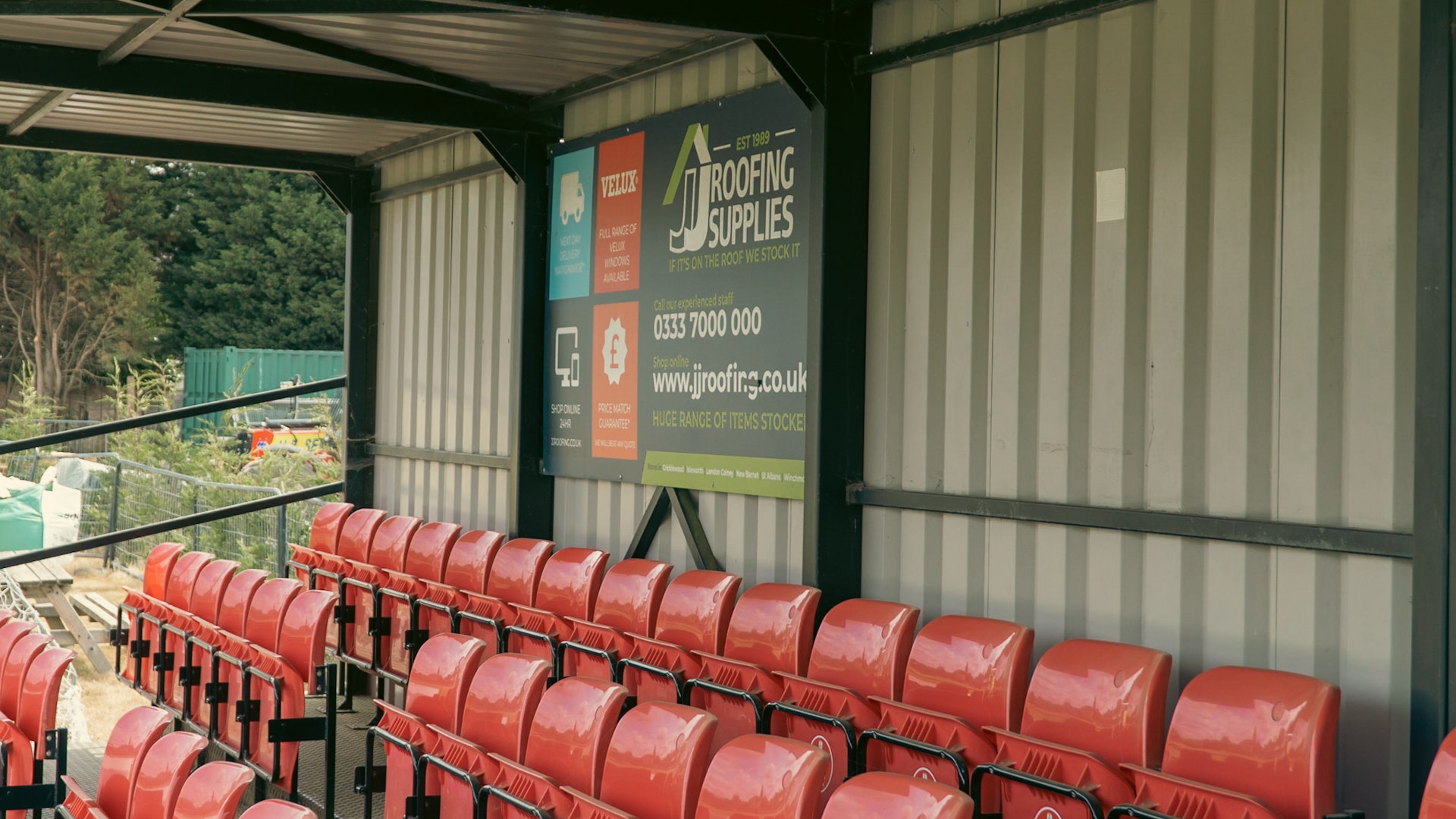 Haldey F.C. Steve Grey Stand Sponsored by JJ Roofing Supplies