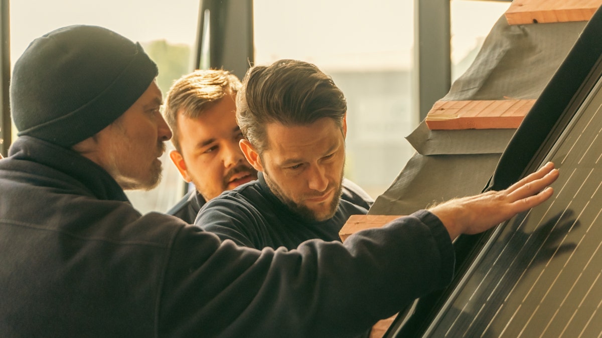 Steve Parker, Winchmore Hill Branch JJ Roofing Supplies Mannager, completing Marley SolarTile System Training