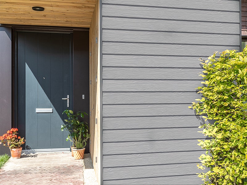 Light Grey Marley Weatherboard Example on House Entrance for JJ Roofing Supples