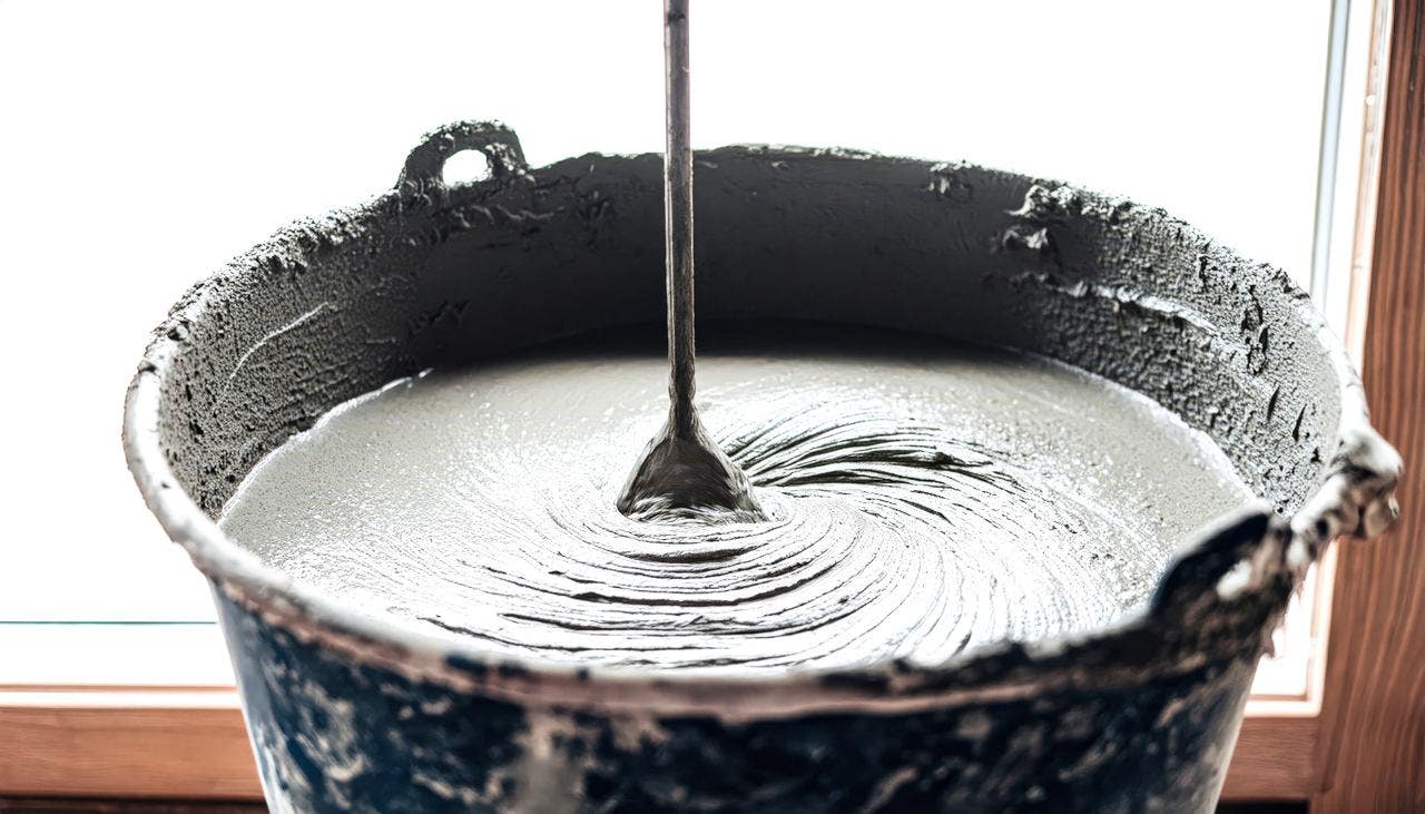 mixing cement in bucket